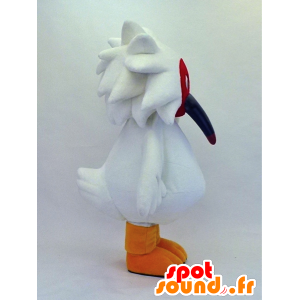 Tomedoki-kun maskot, vit fågel med lång näbb - Spotsound maskot