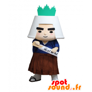 Mascot mosue Samurai, mit einer topfförmigen Helm - MASFR26142 - Yuru-Chara japanischen Maskottchen