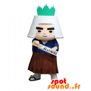 Mascotte mosue Samurai, con un casco a forma di coppa - MASFR26142 - Yuru-Chara mascotte giapponese