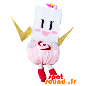 Ad-chan maskot, růžový znak s bleskem - MASFR26145 - Yuru-Chara japonské Maskoti