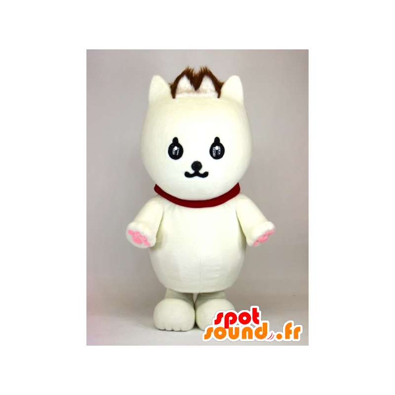 Witte kat mascotte genaamd Vensterbank Madeleine, charmant! - MASFR26149 - Yuru-Chara Japanse Mascottes