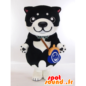 Mascota Shiba chan, perrito blanco y negro con un bolso - MASFR26151 - Yuru-Chara mascotas japonesas