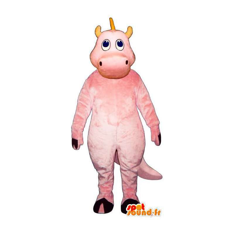 Rosa Drachen-Maskottchen. Kostüm Pink Dragon - MASFR006896 - Dragon-Maskottchen