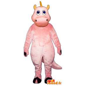 Rosa mascote dragão. traje rosa dragão - MASFR006896 - Dragão mascote