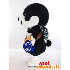 Shiba chan mascot, black and white puppy with a handbag - MASFR26151 - Yuru-Chara Japanese mascots