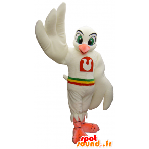 Mascot Hatoman, white pigeon with a colorful belt - MASFR26166 - Yuru-Chara Japanese mascots