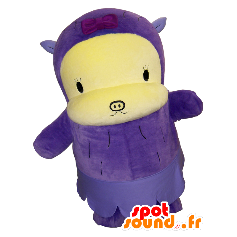 Mascot piccolo mostro viola, tutto peloso e carino - MASFR26167 - Yuru-Chara mascotte giapponese