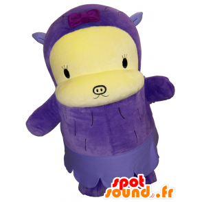 Mascotte kleine paarse monster, alle harige en schattig - MASFR26167 - Yuru-Chara Japanse Mascottes