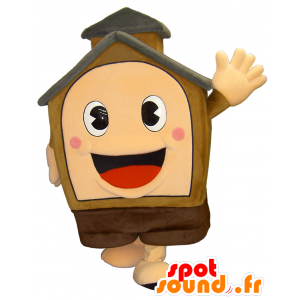 Casa marrom mascote, bege e gigante vermelha - MASFR26172 - Yuru-Chara Mascotes japoneses