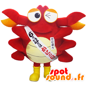 Kanibon mascotte, granchio, crostaceo gigante rossa - MASFR26173 - Yuru-Chara mascotte giapponese