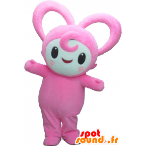 Mascotte de Harty, bonhomme rose, tout poilu - MASFR26174 - Mascottes Yuru-Chara Japonaises