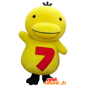 Nana-chan mascot, yellow chick, in sportswear - MASFR26178 - Yuru-Chara Japanese mascots