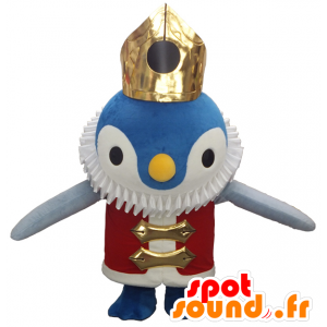 Pinguino mascotte Penkingu Tottori, blu con una corona - MASFR26181 - Yuru-Chara mascotte giapponese