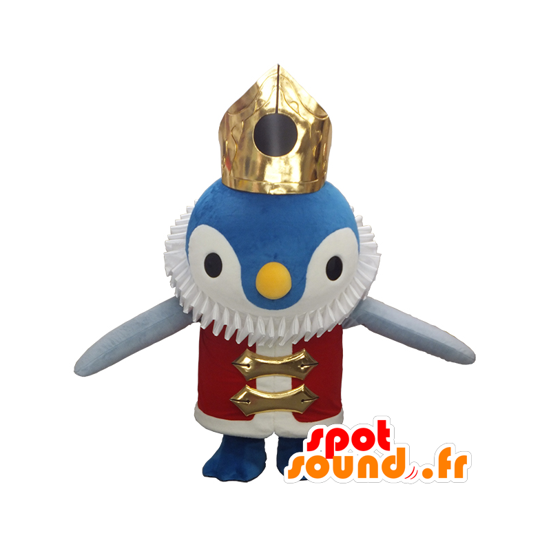 Penguin mascot Penkingu Tottori, blue with a crown - MASFR26181 - Yuru-Chara Japanese mascots