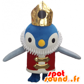 Penguin mascot Penkingu Tottori, blue with a crown - MASFR26181 - Yuru-Chara Japanese mascots