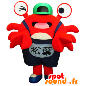 Maskot Pin-kun, röd krabba med lock - Spotsound maskot