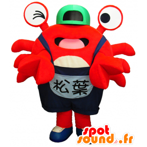 ピンくんのマスコット、キャップ付きの赤いカニ-MASFR26184-日本のゆるキャラのマスコット
