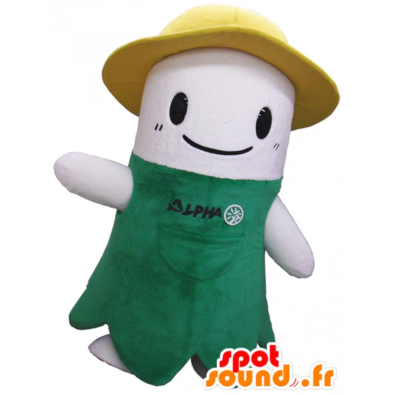 Mascot Awaji, groene prei en wit met een hoed - MASFR26185 - Yuru-Chara Japanse Mascottes