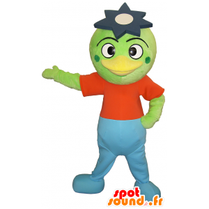 Wajiki kappa-kun maskot, grøn og gul and - Spotsound maskot