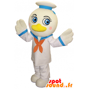 Mascotte de Akano chan, mouette blanche en costume de marin - MASFR26193 - Mascottes Yuru-Chara Japonaises