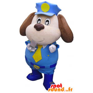 Whistle-kun maskot, polishund i blå uniform - Spotsound maskot