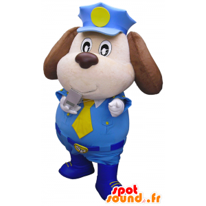 Whistle-kun maskot, politihund i blå uniform - Spotsound maskot