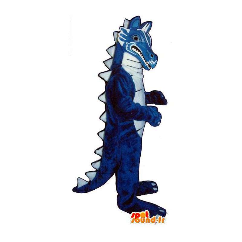 Blue dragon mascot. Blue dinosaur costume - MASFR006902 - Dragon mascot