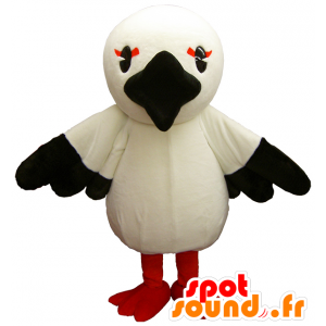 Stork maskot Sansuto chan, med svart näbb - Spotsound maskot