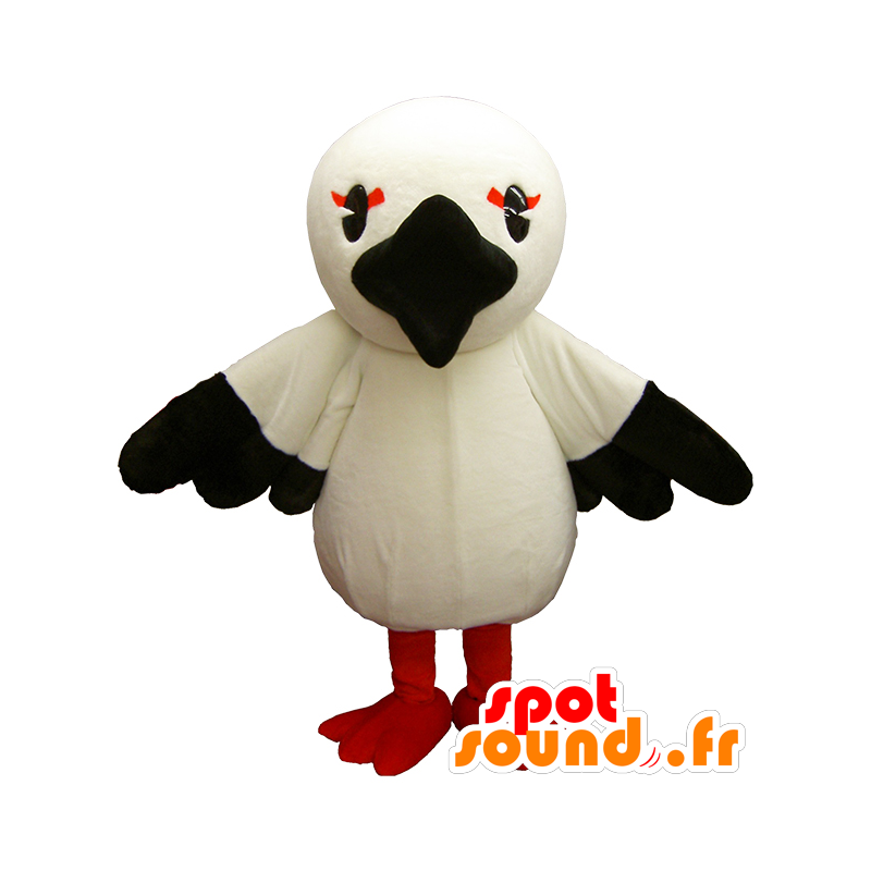 Mascotte de cigogne Sansuto chan, avec un bec noir - MASFR26202 - Mascottes Yuru-Chara Japonaises