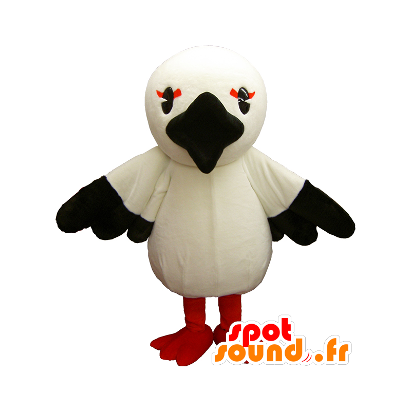 Stork maskot Sansuto chan, med svart näbb - Spotsound maskot