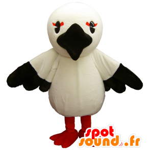 Mascotte de cigogne Sansuto chan, avec un bec noir - MASFR26202 - Mascottes Yuru-Chara Japonaises