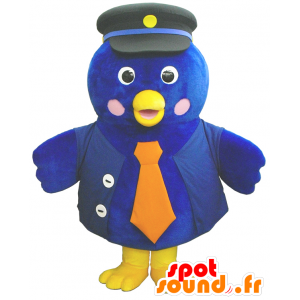 Mascotte de Hamappi, grand oiseau bleu, orange et jaune - MASFR26209 - Mascottes Yuru-Chara Japonaises