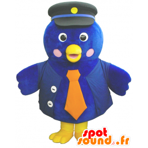 Mascotte de Hamappi, grand oiseau bleu, orange et jaune - MASFR26209 - Mascottes Yuru-Chara Japonaises