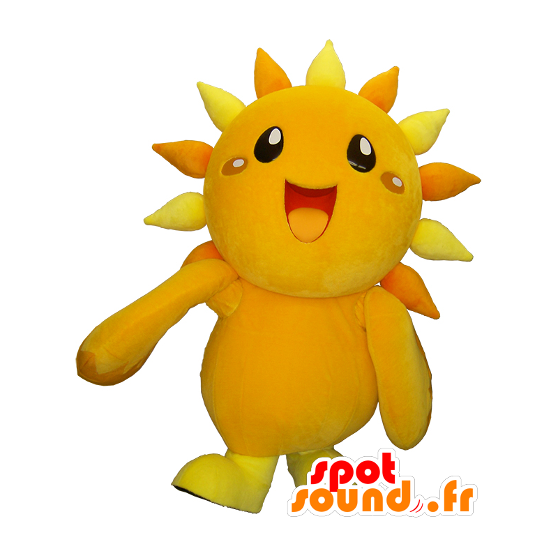 Mascotte Asahi-kun en un sol amarillo y naranja - MASFR26217 - Yuru-Chara mascotas japonesas