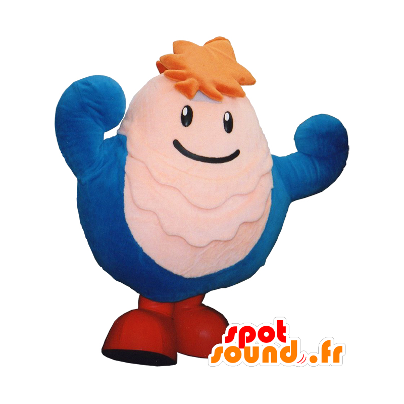 Bunkakki mascot, pink and blue giant oyster - MASFR26230 - Yuru-Chara Japanese mascots