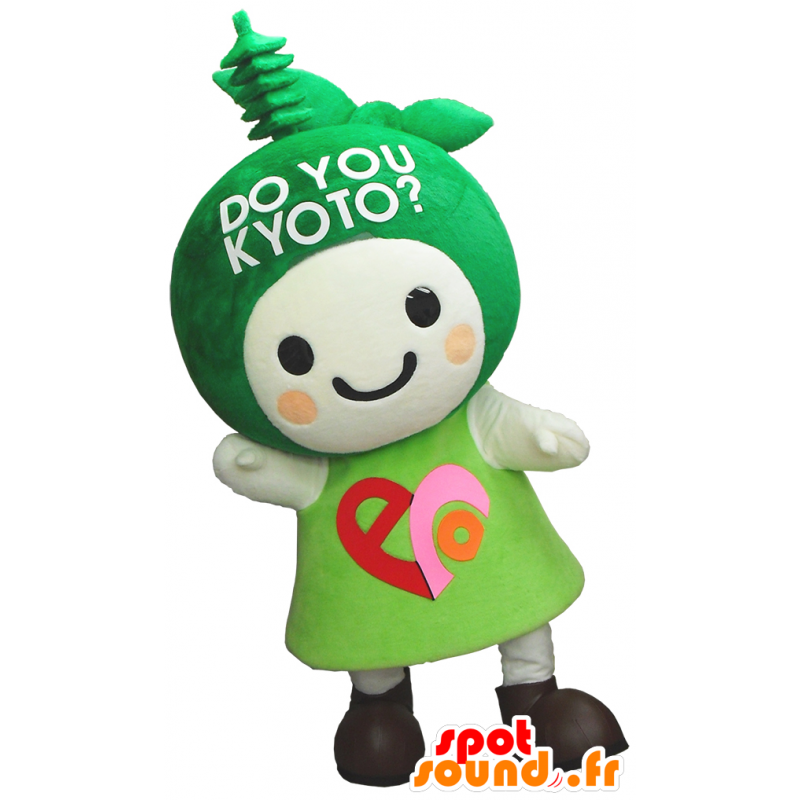 Eco-chan maskotti, pieni vihreä hirviö Kioto - MASFR26239 - Mascottes Yuru-Chara Japonaises