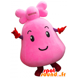 Mascot Kogomi chan reuze roze bel, Kyoto - MASFR26240 - Yuru-Chara Japanse Mascottes