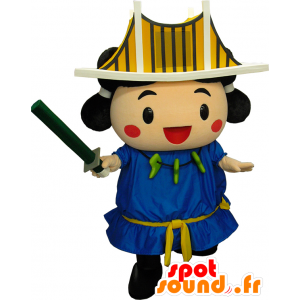Mascot Awajin, kerk, tempel zwart en bruin - MASFR26246 - Yuru-Chara Japanse Mascottes