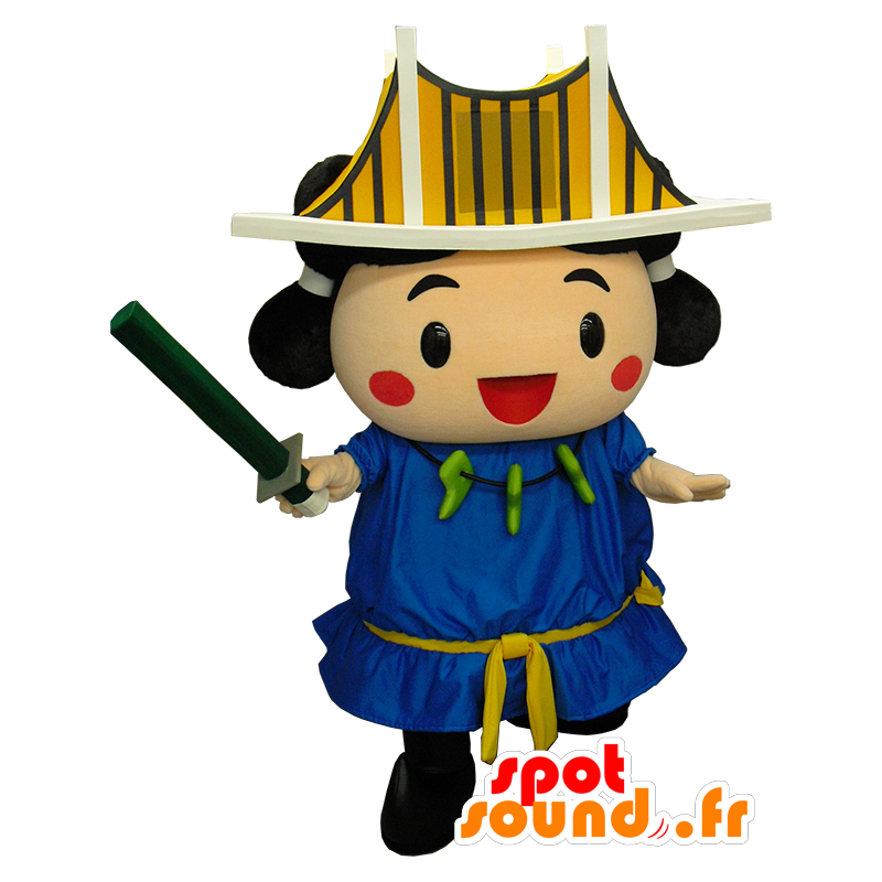 Mascotte de Awajin, église, temple noir et marron - MASFR26246 - Mascottes Yuru-Chara Japonaises