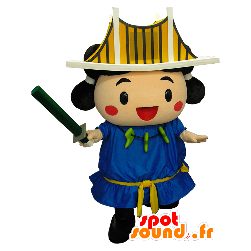 Mascot Awajin, kerk, tempel zwart en bruin - MASFR26246 - Yuru-Chara Japanse Mascottes