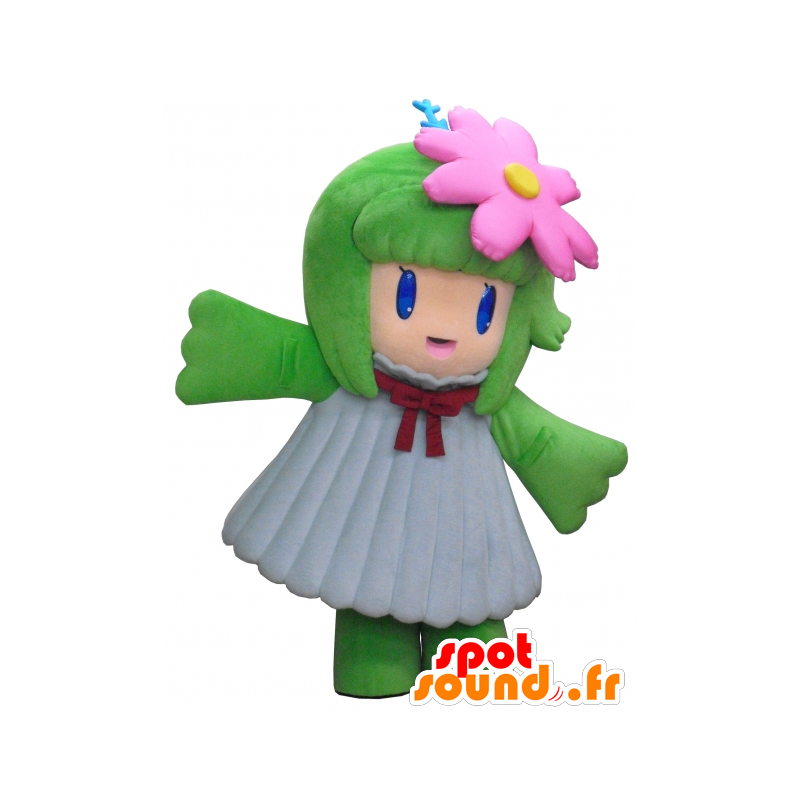 Mascotte Awamichan, ragazza con un vestito bianco pretty - MASFR26247 - Yuru-Chara mascotte giapponese