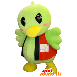 Mascot Saiban'inko, iso vihreä ja punainen lintu Fukuoka - MASFR26251 - Mascottes Yuru-Chara Japonaises