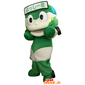 Mascot Bassey KUN, bussit, vihreä ja valkoinen kuorma - MASFR26253 - Mascottes Yuru-Chara Japonaises