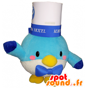 Mascotte de Poppi kun, oiseau blanc et bleu, très rigolo - MASFR26255 - Mascottes Yuru-Chara Japonaises