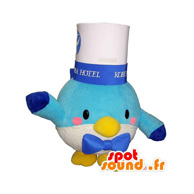 Poppi kun mascotte, uccello bianco e blu, molto divertente - MASFR26255 - Yuru-Chara mascotte giapponese