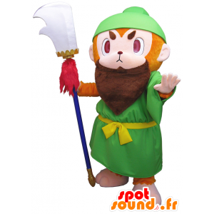 Mascot elf, pequeno duende verde com um chapéu e uma vassoura - MASFR26256 - Yuru-Chara Mascotes japoneses