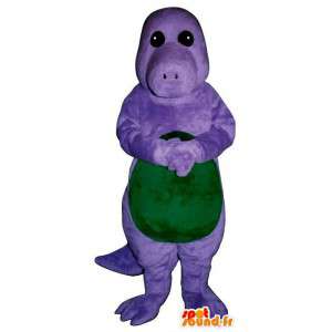 Mascot purple and green dinosaur. Dinosaur costume - MASFR006908 - Mascots dinosaur