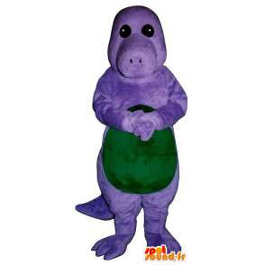 Lilla og grønn dinosaur maskot. Dinosaur Costume - Dinosaur maskoter - MASFR006908 - SpotSound.fr