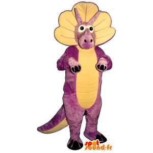 Mascotte de dinosaure violet rigolo et réaliste - MASFR006909 - Mascottes Dinosaure