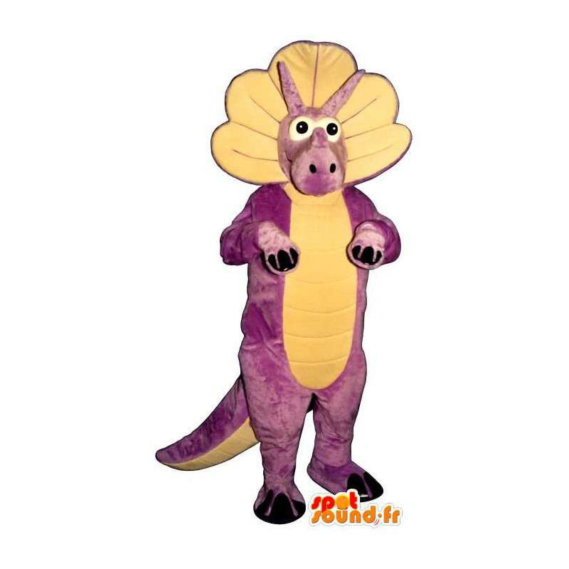 Mascotte de dinosaure violet rigolo et réaliste - MASFR006909 - Mascottes Dinosaure